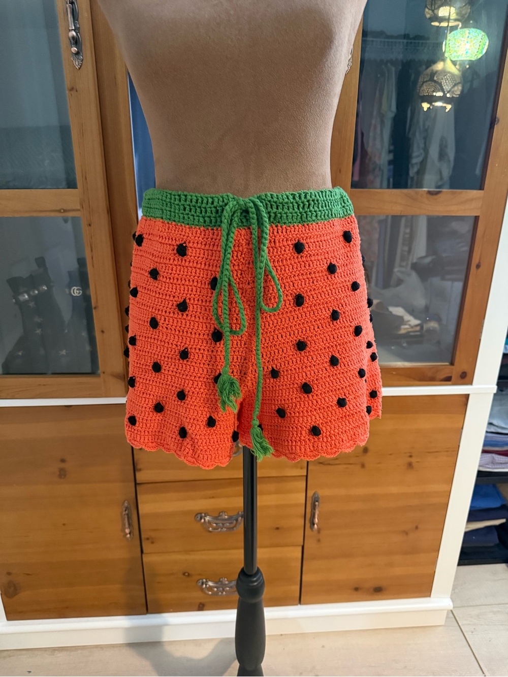Forever 21 Crochet Watermelon Shorts Size XL